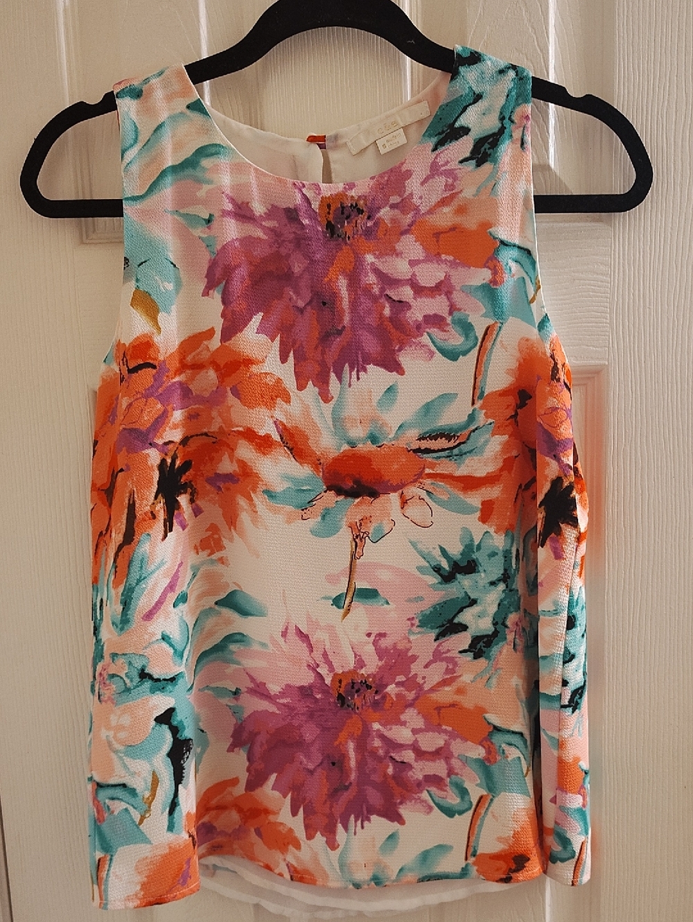 c&e Floral Sleeveless Top - Pink, Teal & Coral